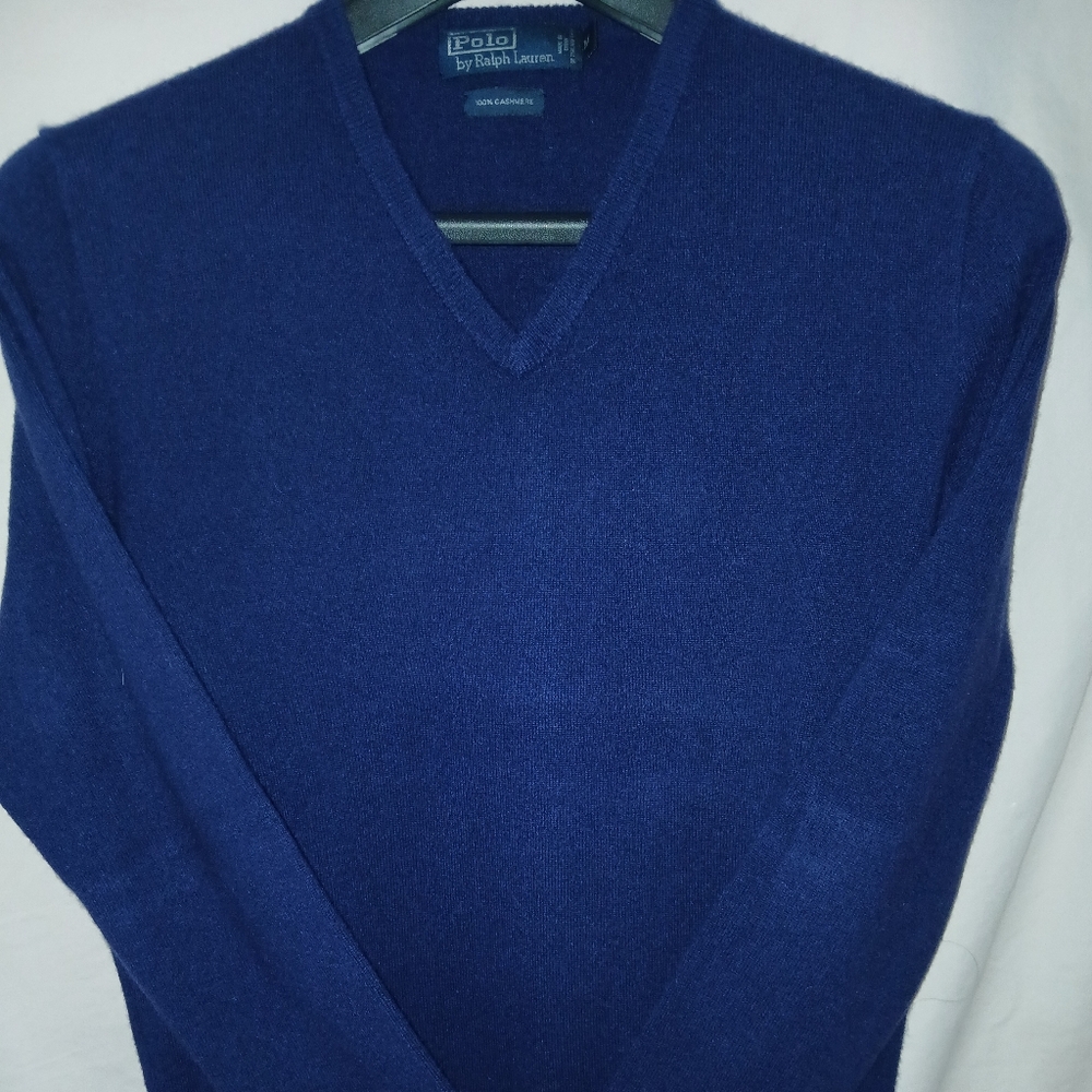 Polo by Ralph Lauren Blue V-Neck Sweater